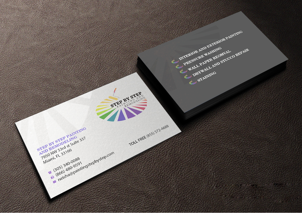 Business Card Design by Creations Box 2015 for Step by Step Painting and Remodeling  | Design #13932298