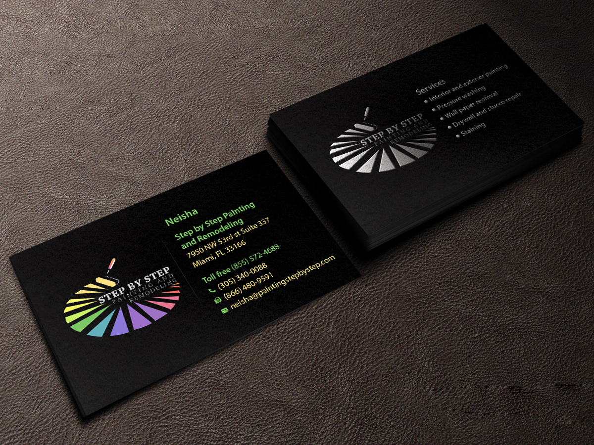 Business Card Design by Creations Box 2015 for Step by Step Painting and Remodeling  | Design #13954453