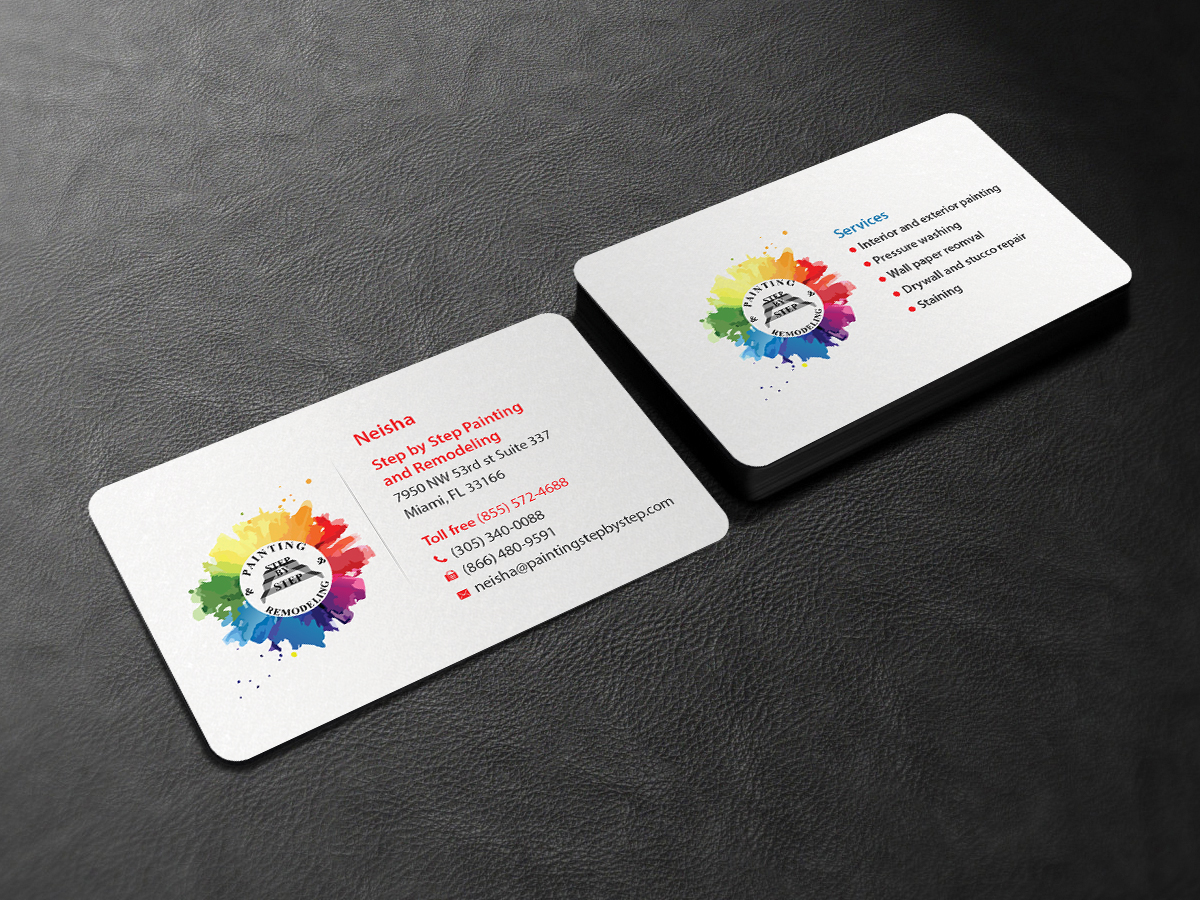 Business Card Design by Creations Box 2015 for Step by Step Painting and Remodeling  | Design #13954455