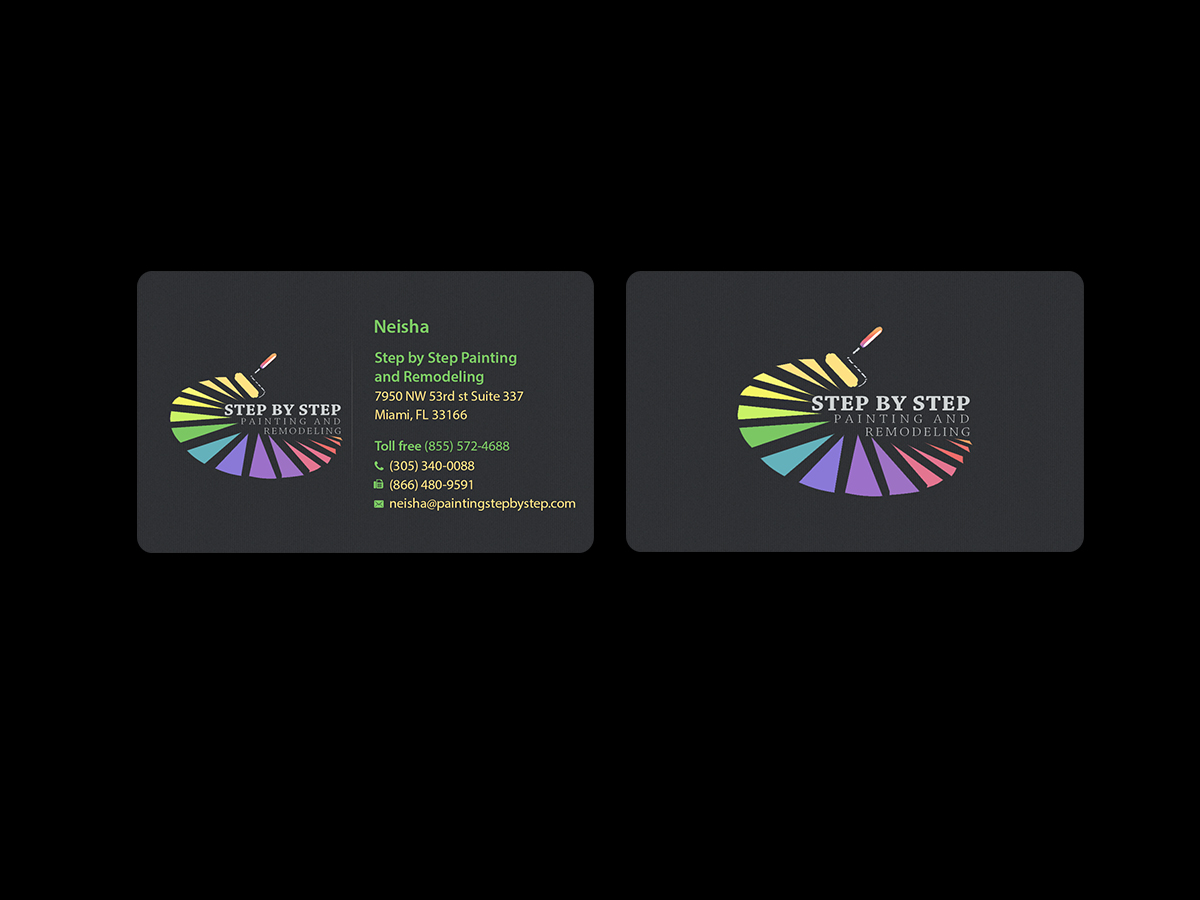Business Card Design by Creations Box 2015 for Step by Step Painting and Remodeling  | Design #13954458
