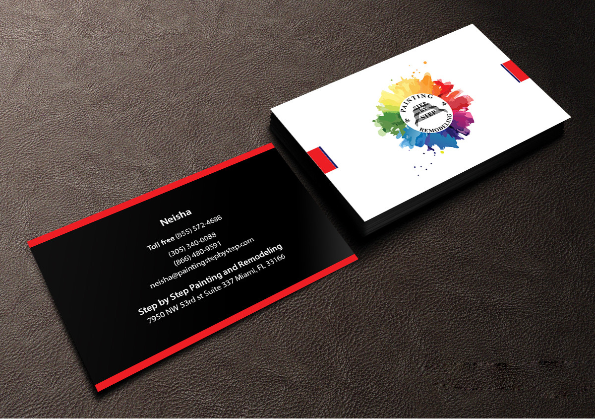 Business Card Design by Creations Box 2015 for Step by Step Painting and Remodeling  | Design #13954459