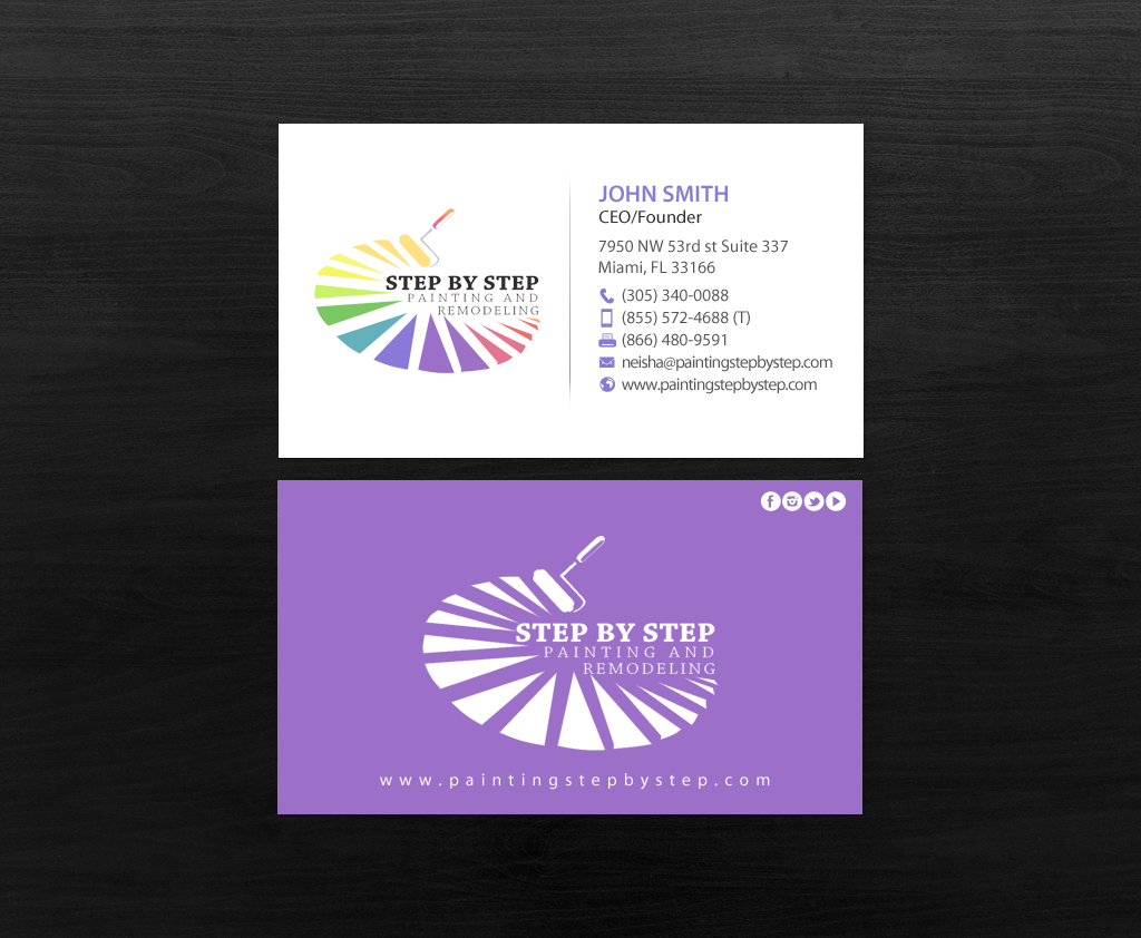 Business Card Design by chandrayaan.creative for Step by Step Painting and Remodeling  | Design #13927089