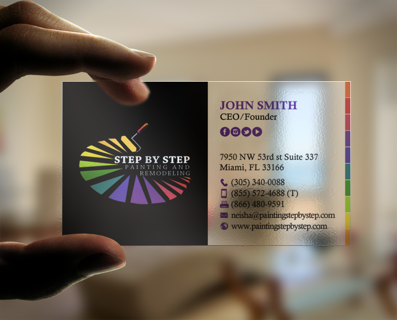 Business Card Design by chandrayaan.creative for Step by Step Painting and Remodeling  | Design #13927163