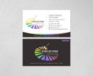 Business Card Design by chandrayaan.creative for Step by Step Painting and Remodeling  | Design: #13927164