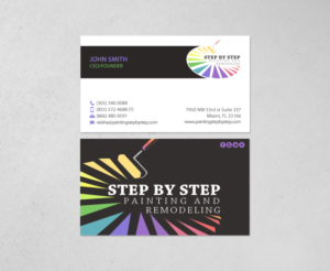 Business Card Design by chandrayaan.creative for Step by Step Painting and Remodeling  | Design: #13927180