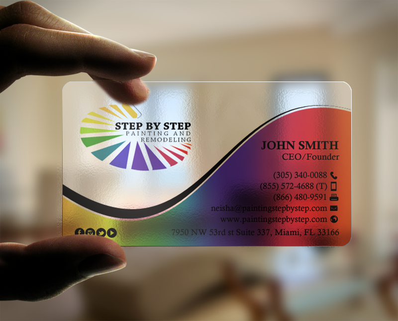 Business Card Design by chandrayaan.creative for Step by Step Painting and Remodeling  | Design #13927183