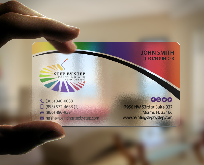 Business Card Design by chandrayaan.creative for Step by Step Painting and Remodeling  | Design #13927184