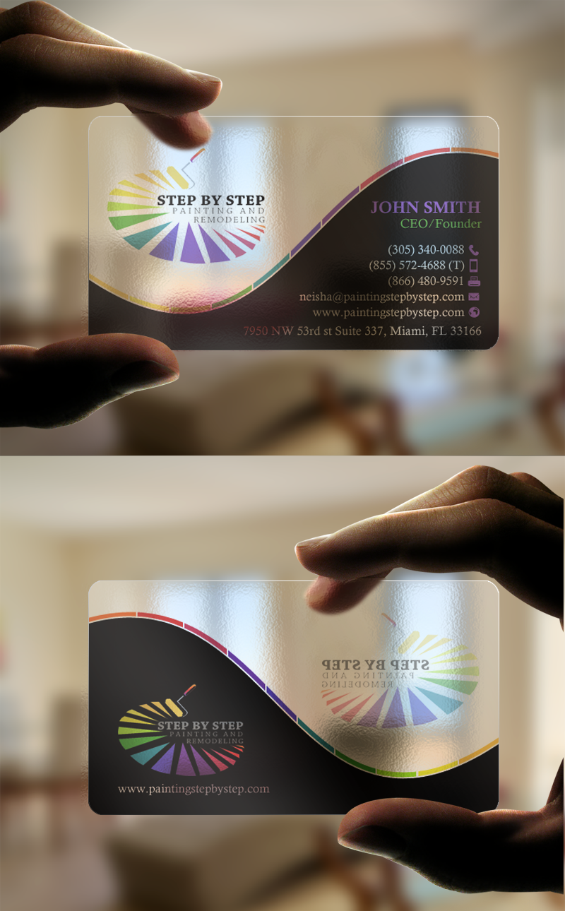 Business Card Design by chandrayaan.creative for Step by Step Painting and Remodeling  | Design #13960413