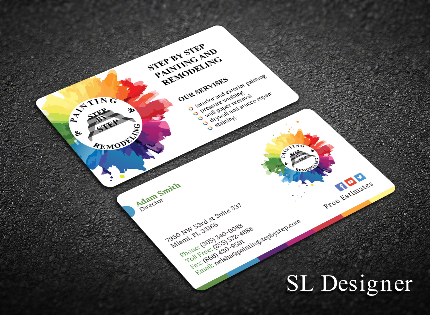 Diseño de Tarjeta de Presentación por SL Designer para Step by Step Painting and Remodeling  | Diseño #13928385