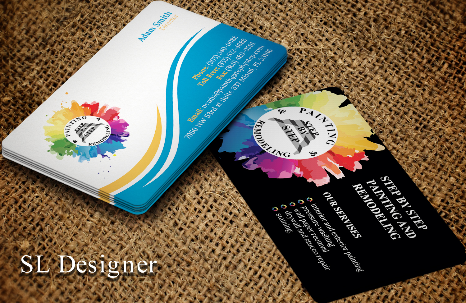 Business Card Design by SL Designer for Step by Step Painting and Remodeling  | Design #13928889