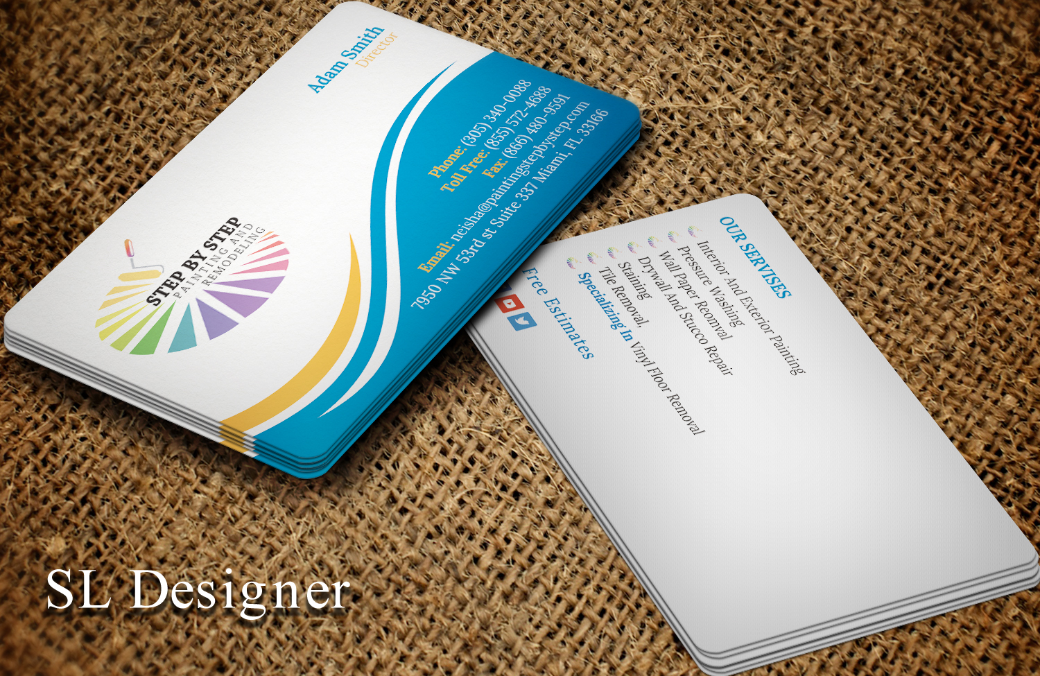 Diseño de Tarjeta de Presentación por SL Designer para Step by Step Painting and Remodeling  | Diseño #13950219