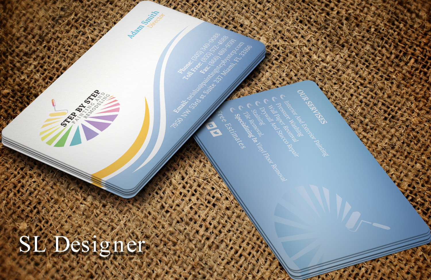 Business Card Design by SL Designer for Step by Step Painting and Remodeling  | Design #13950373