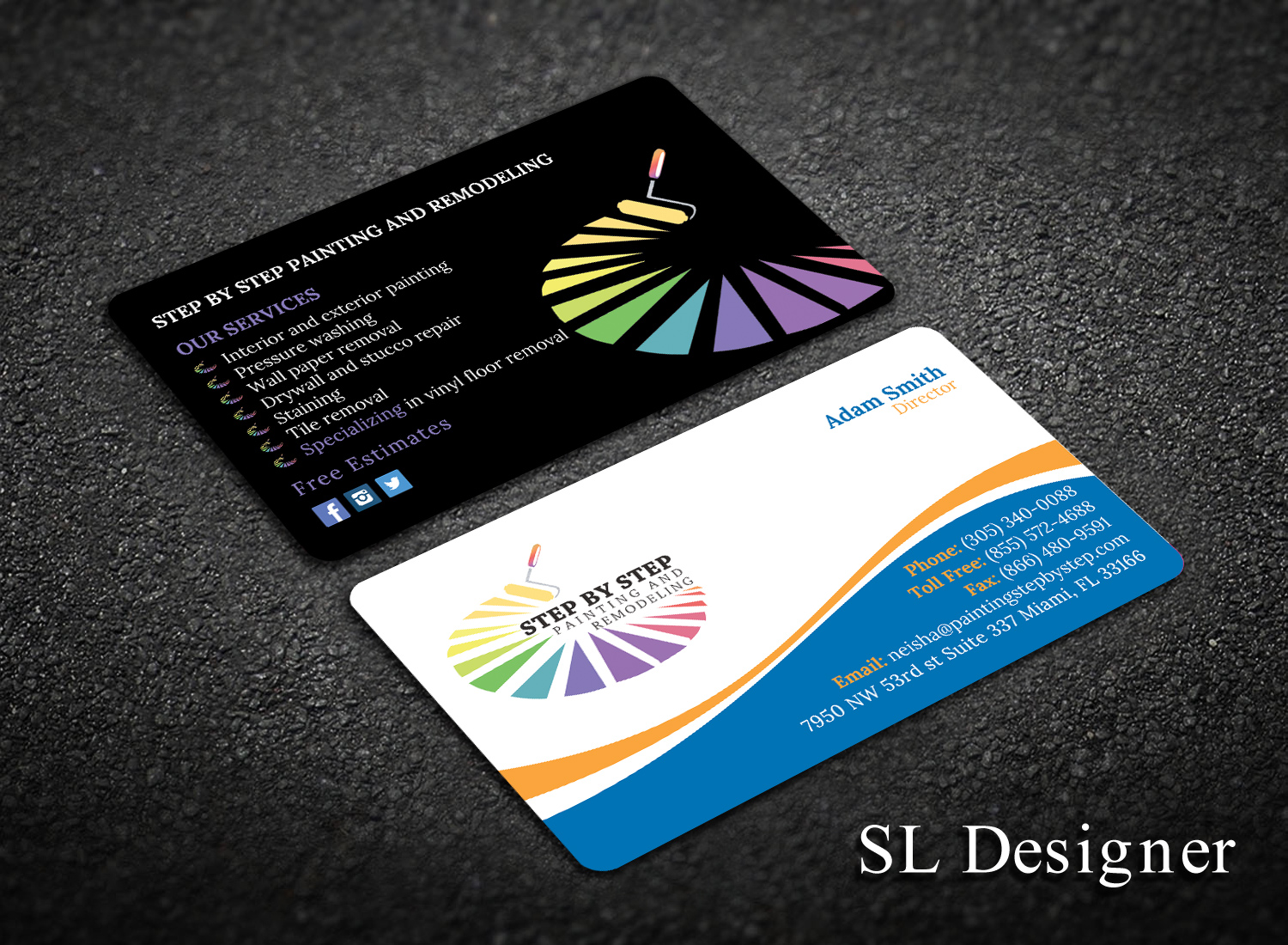 Business Card Design by SL Designer for Step by Step Painting and Remodeling  | Design #14012471