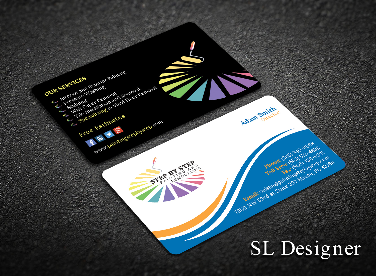 Business Card Design by SL Designer for Step by Step Painting and Remodeling  | Design #14048961