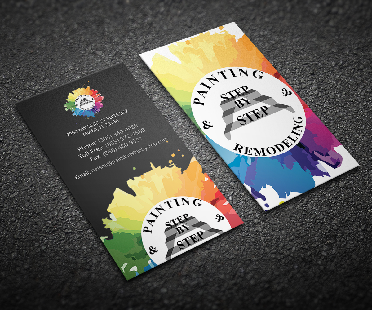 Business Card Design by Graphic Flame for Step by Step Painting and Remodeling  | Design #13960883