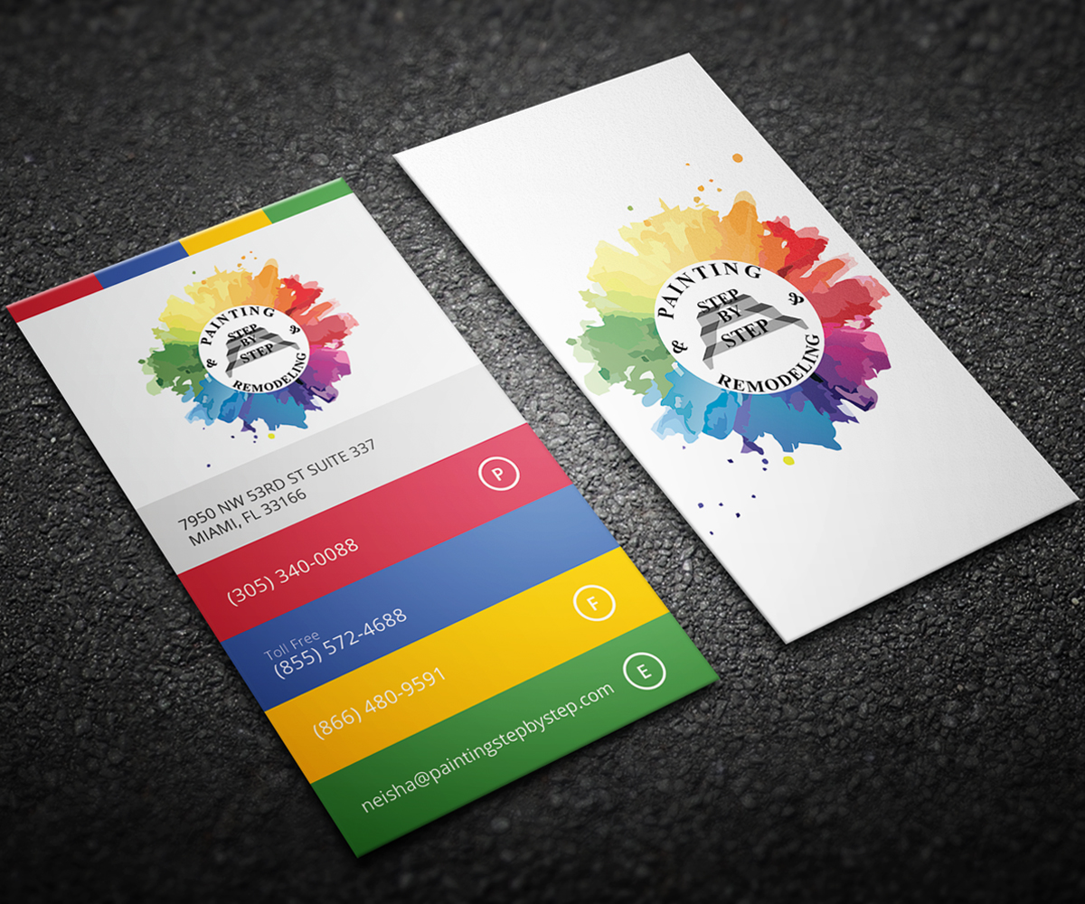 Business Card Design by Graphic Flame for Step by Step Painting and Remodeling  | Design #13960884
