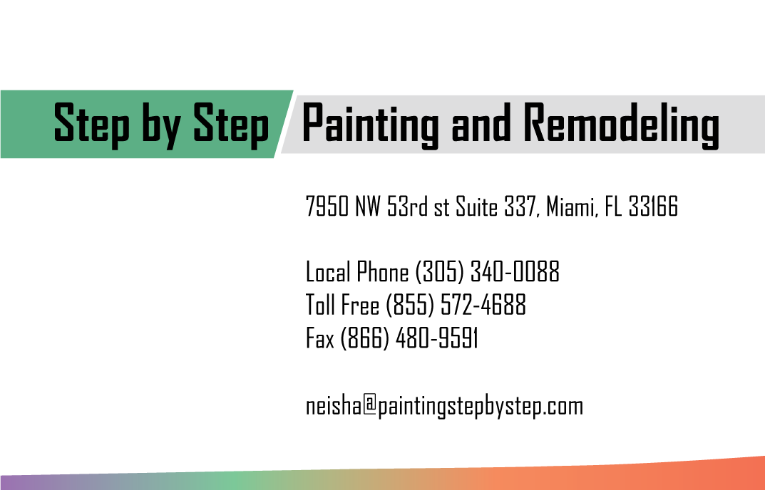 Business Card Design by CarleyA for Step by Step Painting and Remodeling  | Design #13943771