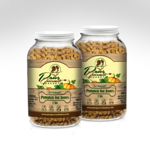 Pumpkin Oat Bones - Hand baked healthy dog treats | Design Étiquette par Polina_pro