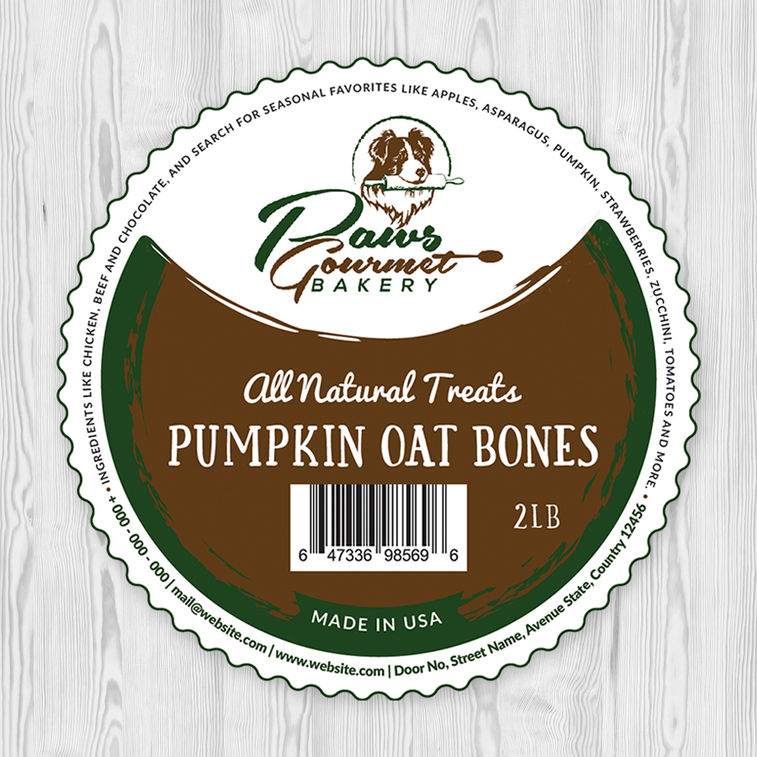 Label Design by Ni Oeuvre for Paws Gourmet Bakery | Design #13949907