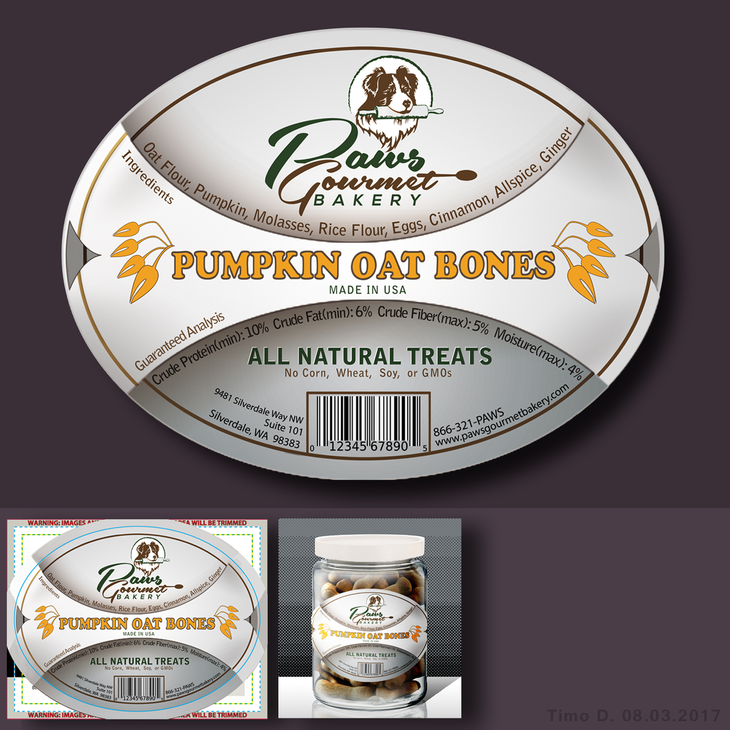 Label Design by T.mode for Paws Gourmet Bakery | Design #13981949