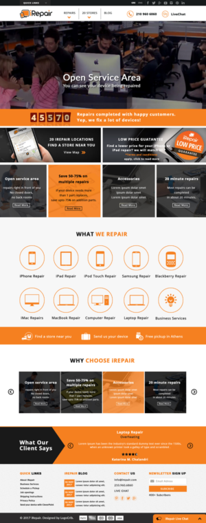 1 Home page redesign for existing repair service site. | Web Design par bdesigner9