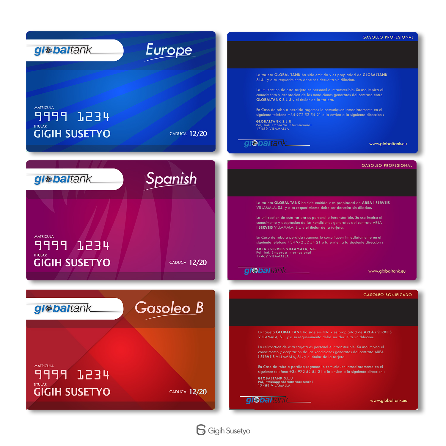 Diseño de Tarjeta por Gigih Susetyo para GlobalTank SLU | Diseño #13944447