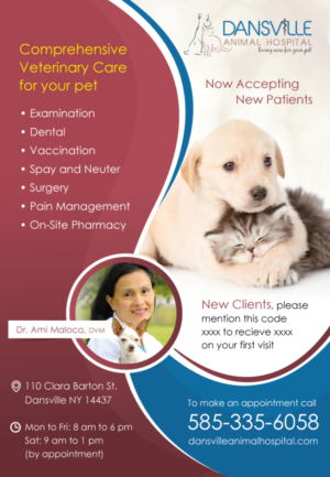 Dansville Animal hospital newspaper campaign Ad - Calling for new customer | Newspaper Ad Design by uniquedesign10