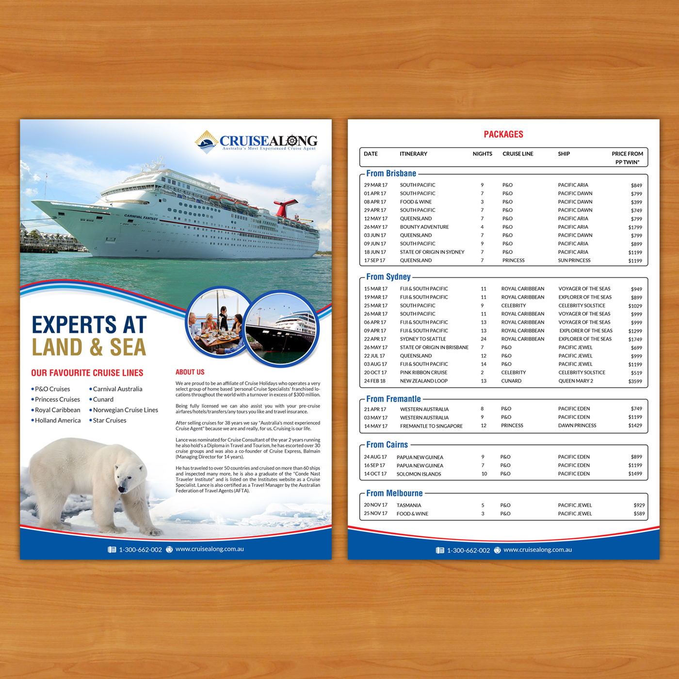 Diseño de Flyer por debdesign para CruiseAlong Pty Ltd | Diseño #13975526