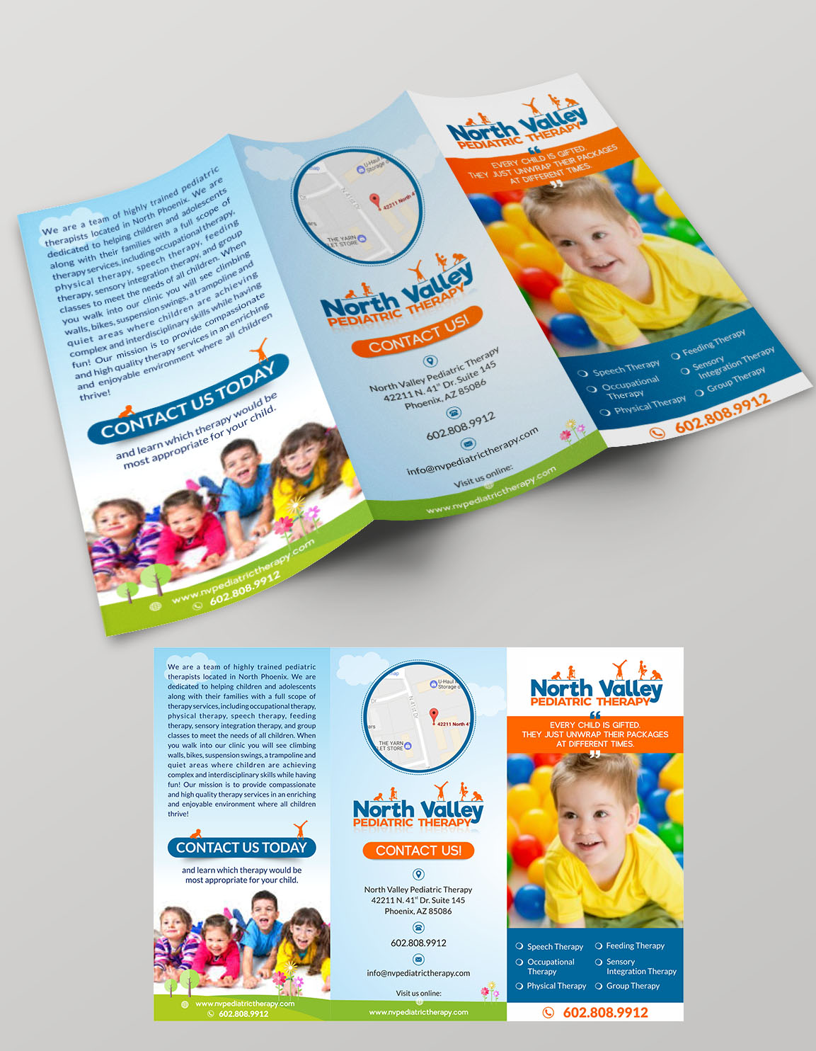 Broschüren-Design von ecorokerz für North Valley Pediatric Therapy | Design #13957661