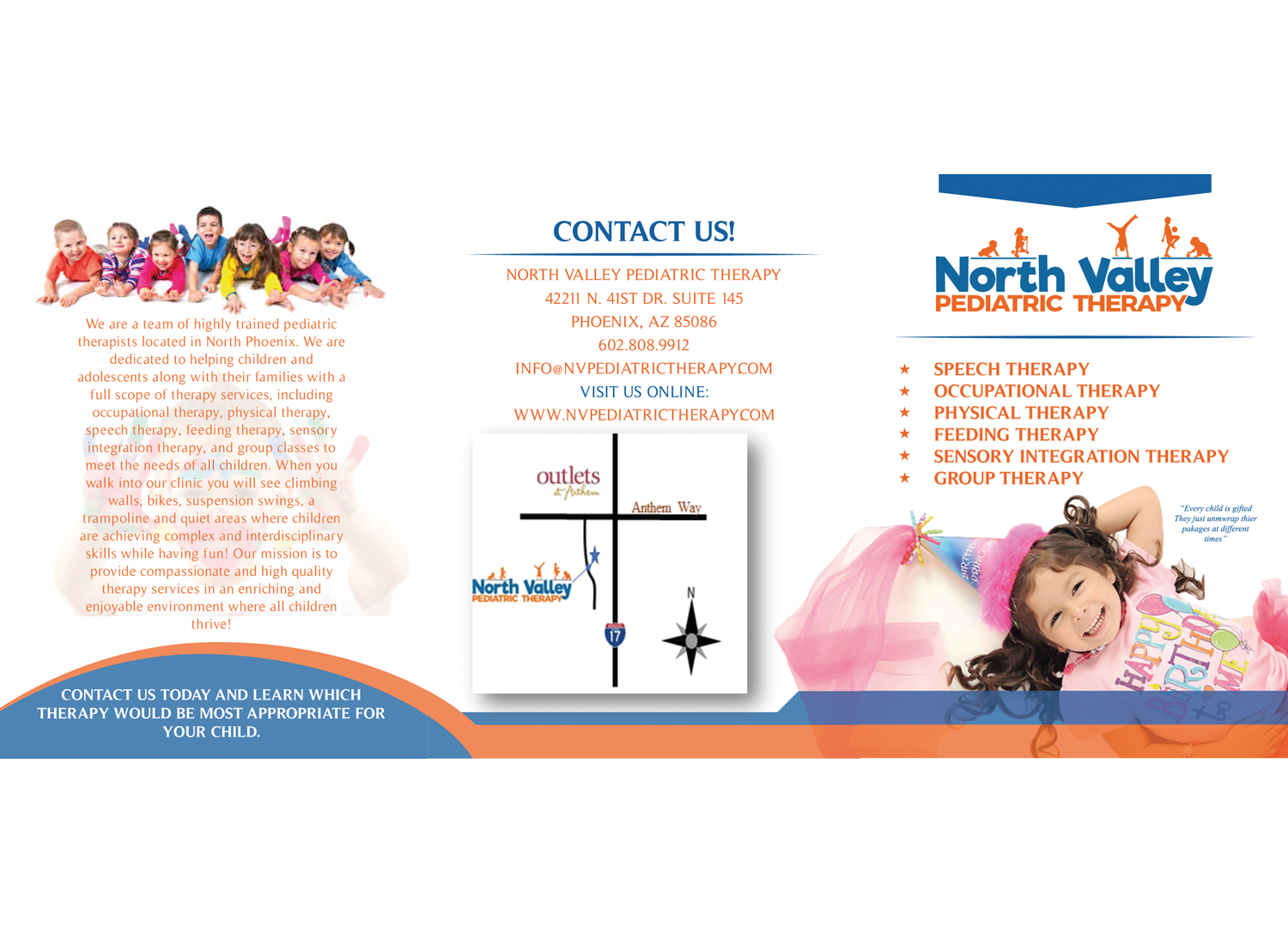 Brochure Design by eMARK for North Valley Pediatric Therapy | Design #14021404