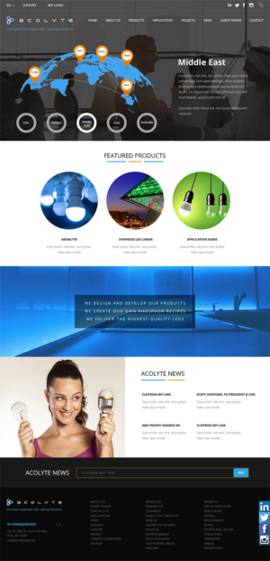 Splash screen for website with map to choose location