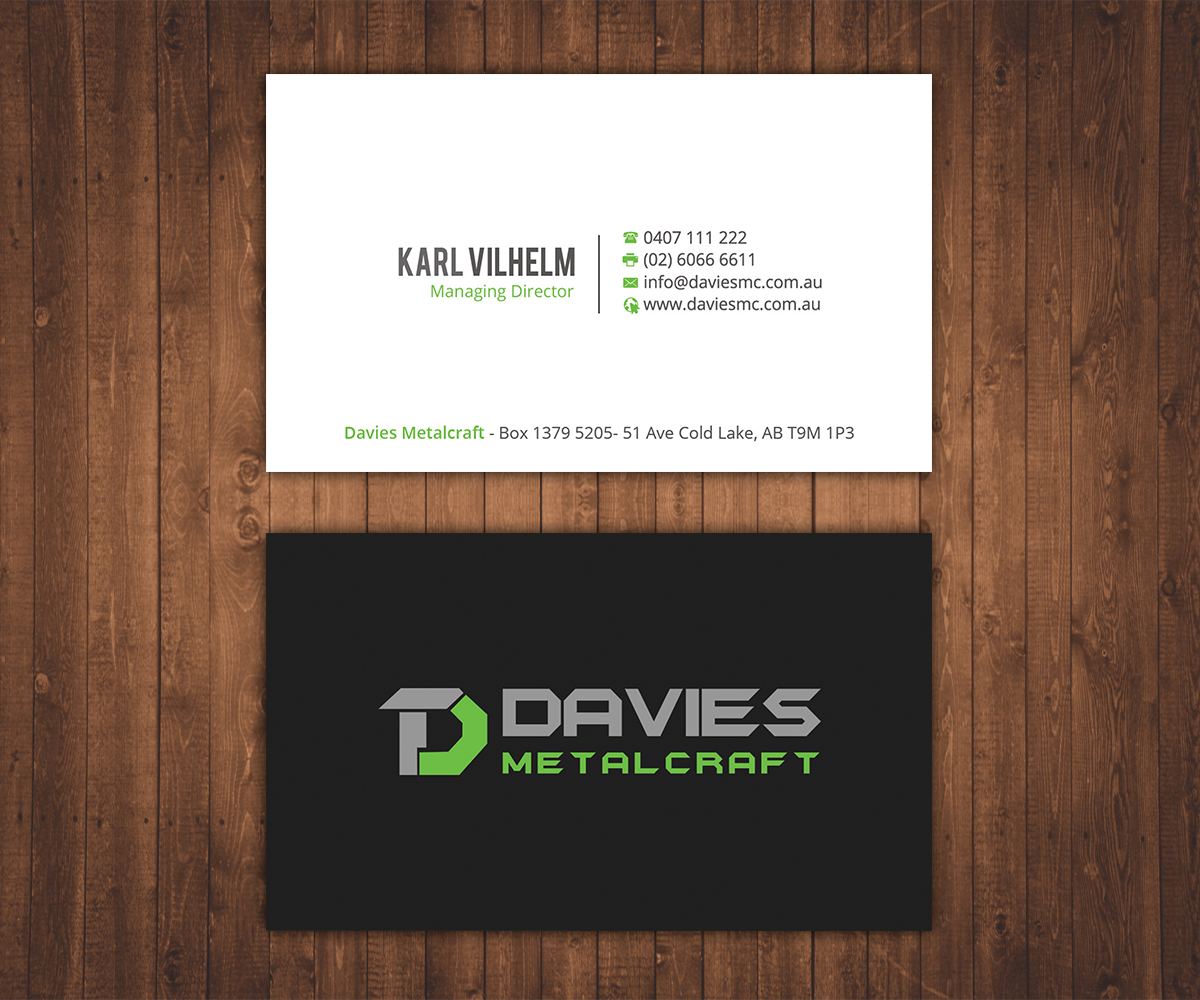 Business Card Design by Stylez Designz for Davies Metalcraft | Design #13981824