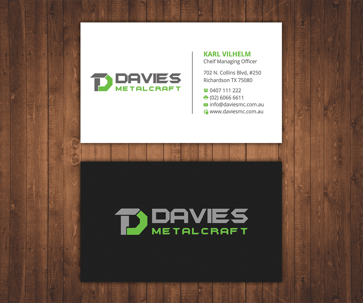Business Card Design by Stylez Designz for Davies Metalcraft | Design #13981825