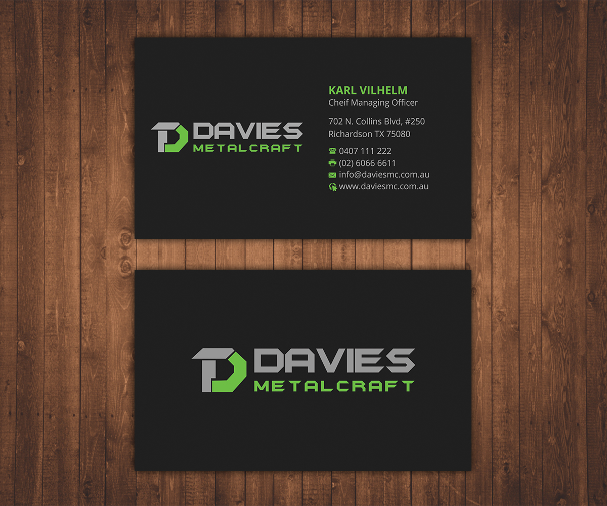 Business Card Design by Stylez Designz for Davies Metalcraft | Design #13981826