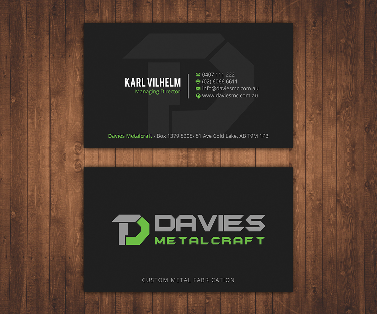 Visitenkarten-Design von Stylez Designz für Davies Metalcraft | Design #13994946