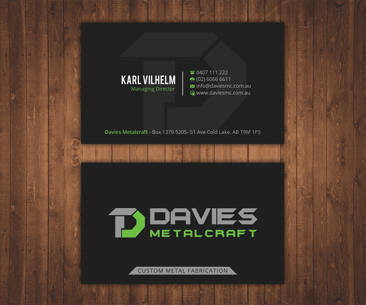 Business Card Design by Stylez Designz for Davies Metalcraft | Design #13998694