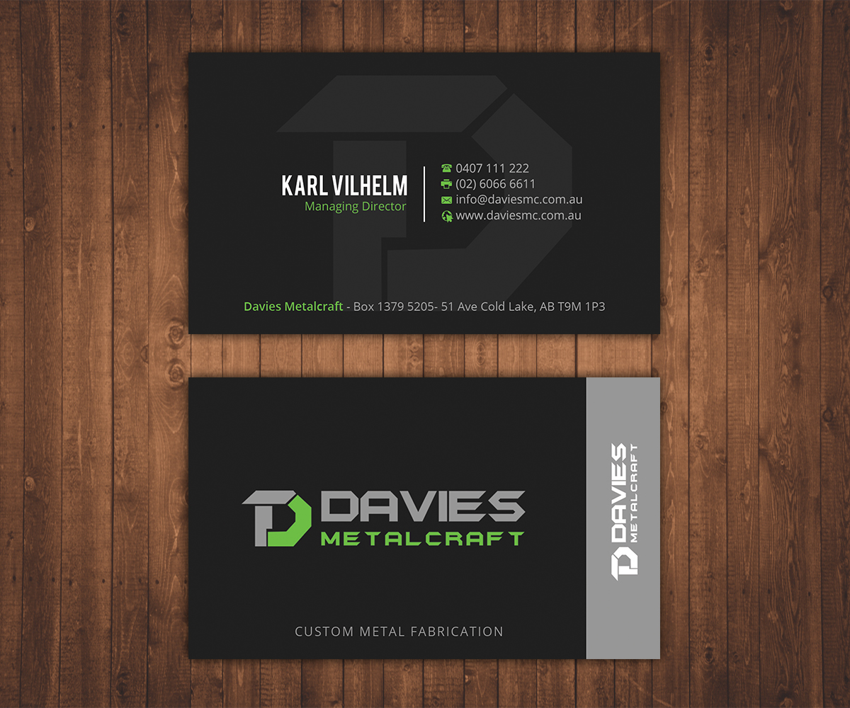 Design de Carte de Visite par Stylez Designz pour Davies Metalcraft | Design #14009224