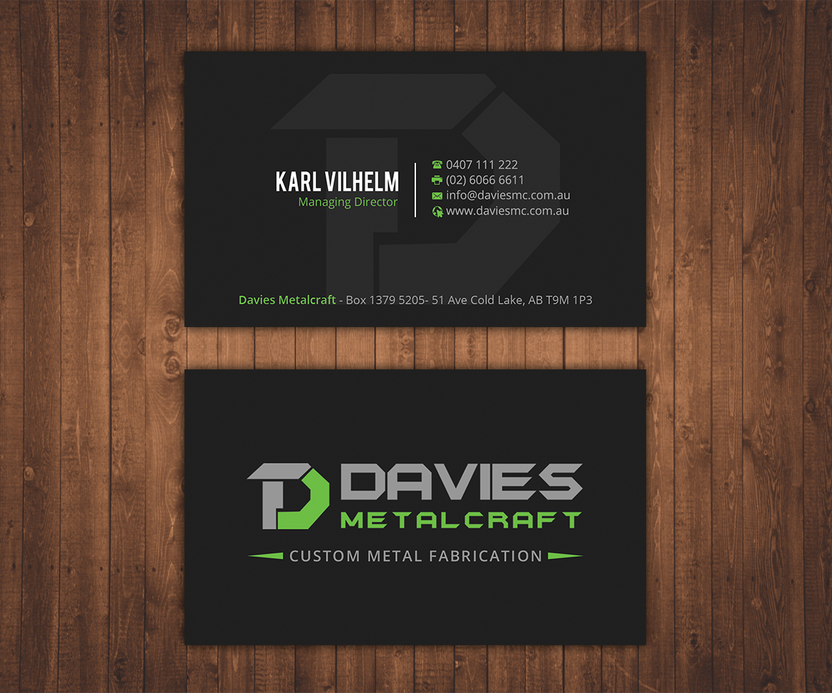 Visitenkarten-Design von Stylez Designz für Davies Metalcraft | Design: #14016335