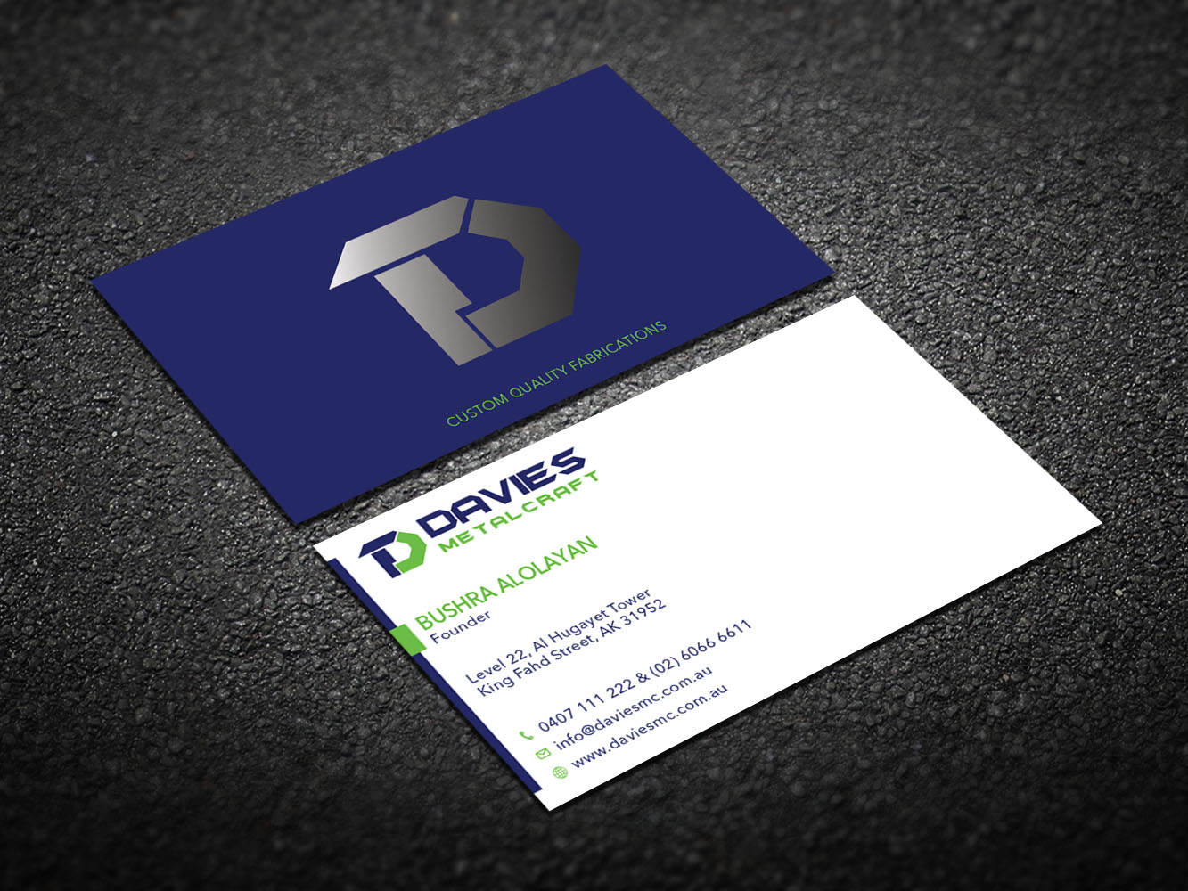 Business Card Design by Verified artistry (Design garden) for Davies Metalcraft | Design #13964497