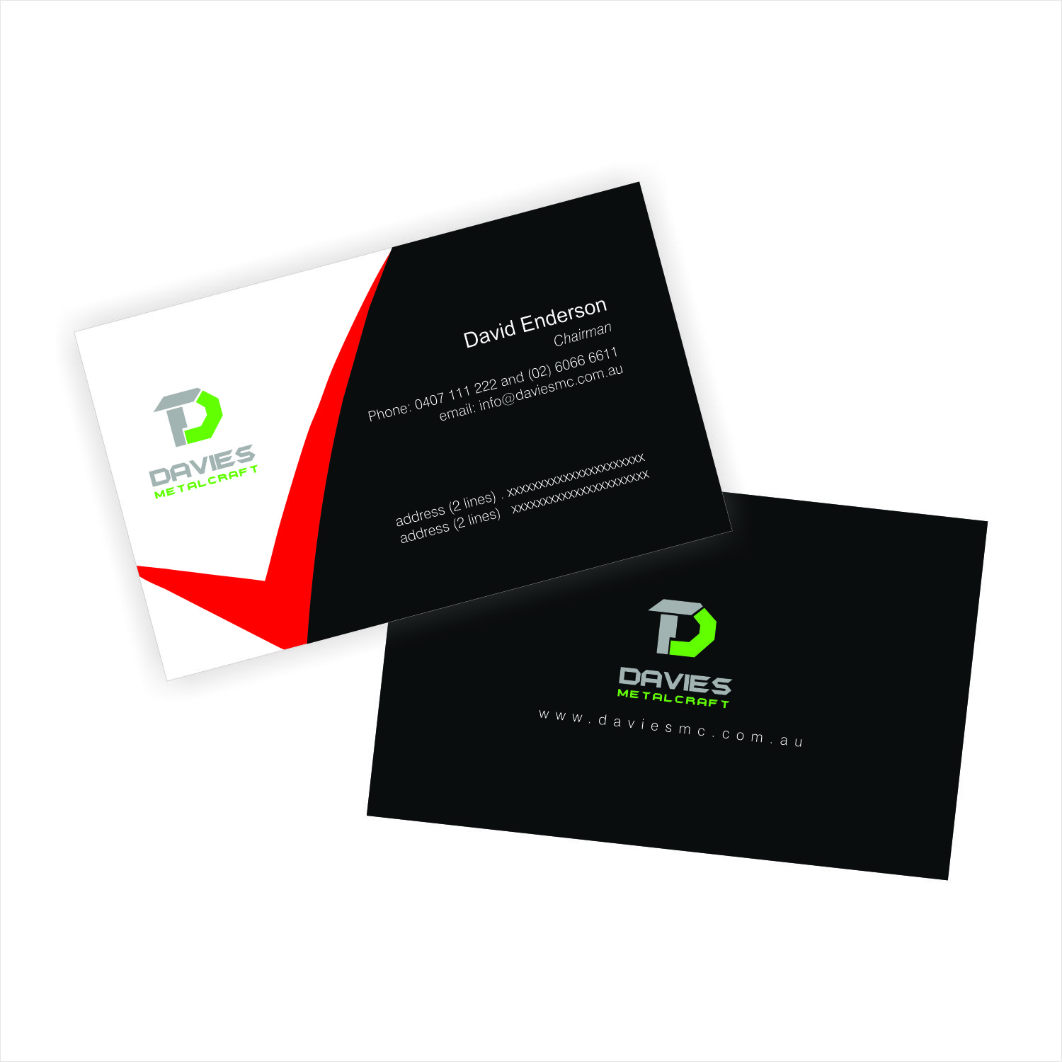 Diseño de Tarjeta de Presentación por syeadiqbal para Davies Metalcraft | Diseño #13973425