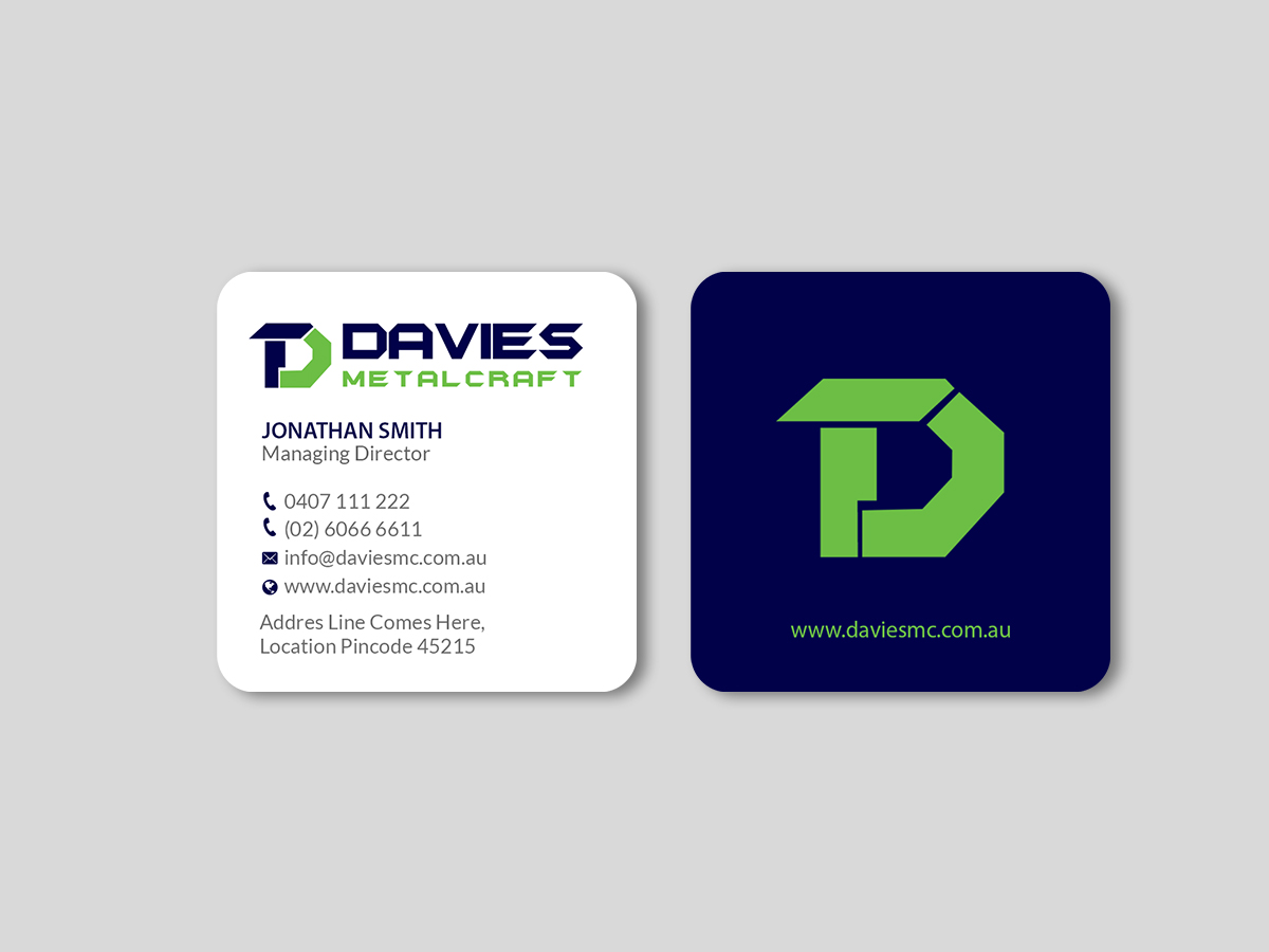 Business Card Design by Creations Box 2015 for Davies Metalcraft | Design #13964034