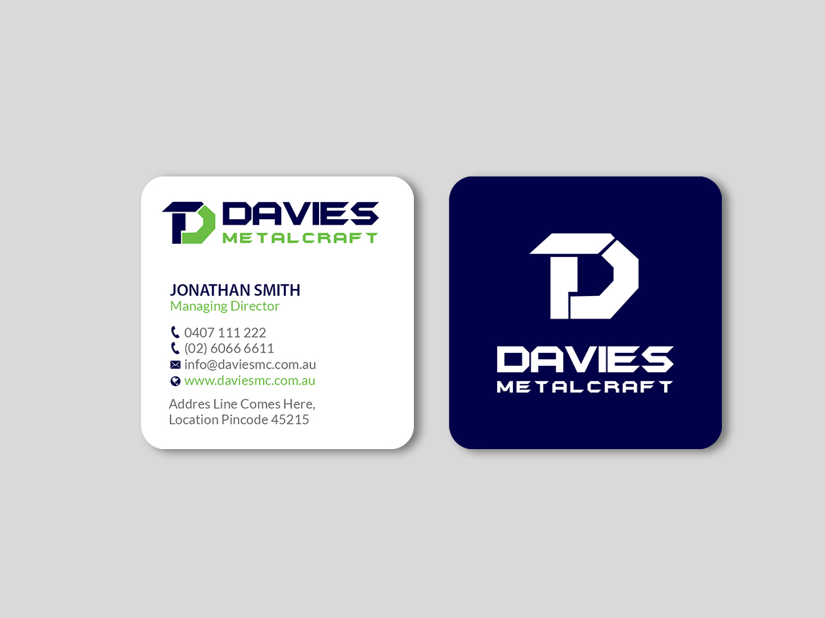 Business Card Design by Creations Box 2015 for Davies Metalcraft | Design #13964035