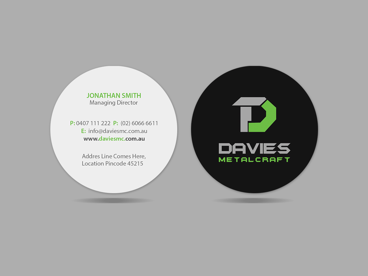 Business Card Design by Creations Box 2015 for Davies Metalcraft | Design #13964037
