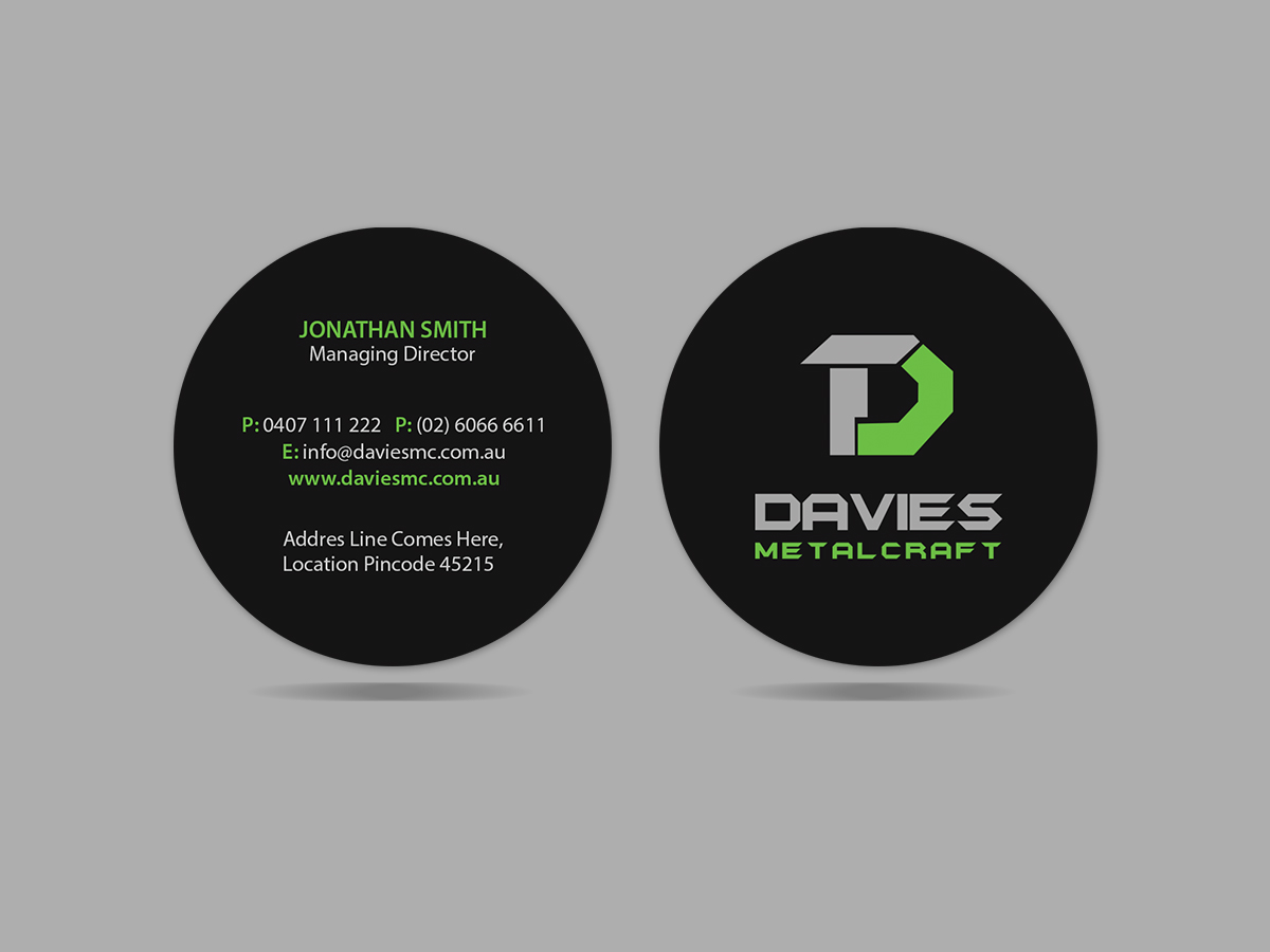 Diseño de Tarjeta de Presentación por Creations Box 2015 para Davies Metalcraft | Diseño #13964038