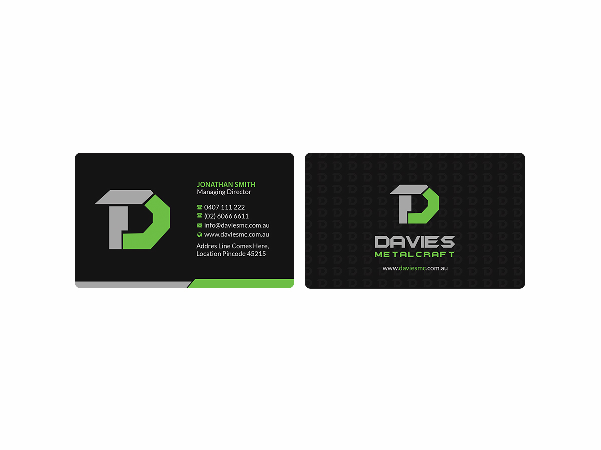 Business Card Design by Creations Box 2015 for Davies Metalcraft | Design #13964116