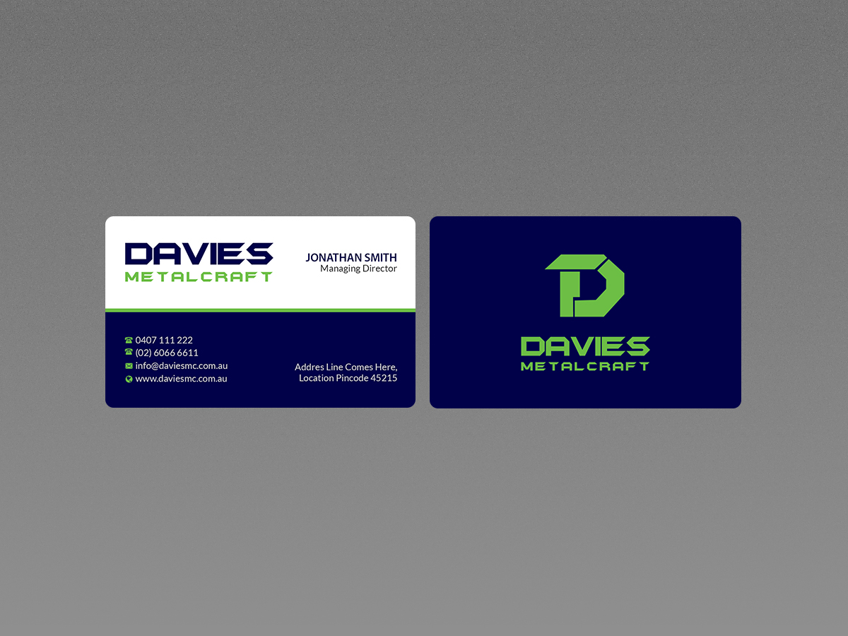 Business Card Design by Creations Box 2015 for Davies Metalcraft | Design #13964120