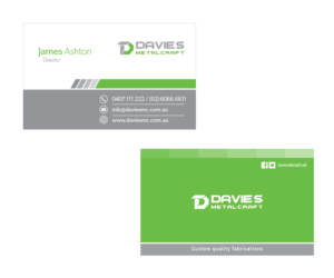 Business Card Design by Deviantstore for Davies Metalcraft | Design: #13962504