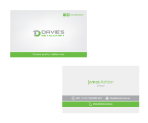 Business Card Design by Deviantstore for Davies Metalcraft | Design: #13970214