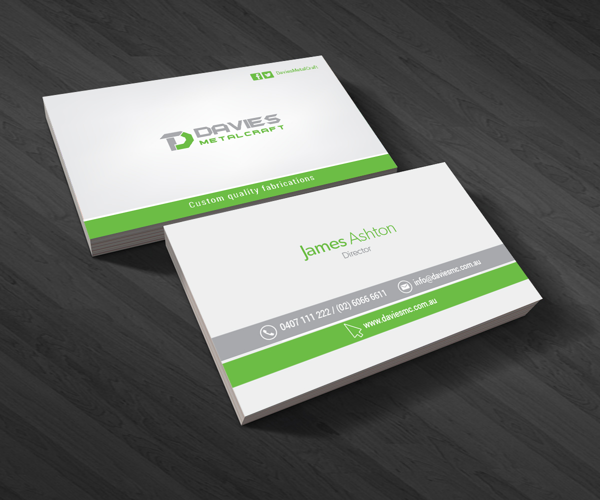 Business Card Design by Deviantstore for Davies Metalcraft | Design #13970215
