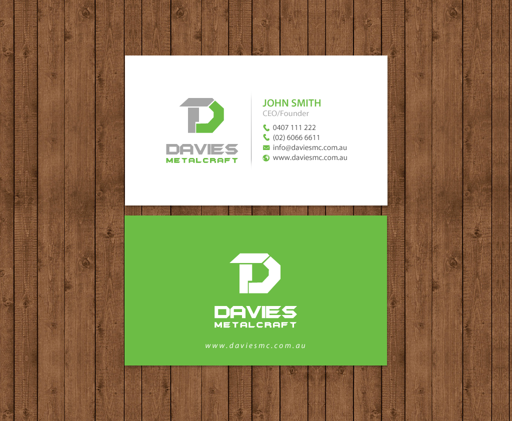 Business Card Design by chandrayaan.creative for Davies Metalcraft | Design #13983181